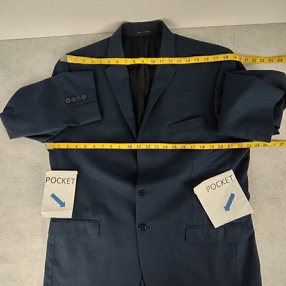 Calvin Klein Men's Navy Blue Multi Pocket Button Up Blazer Jacket Size 44R - Picture 7 of 13